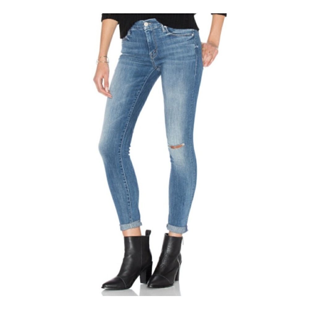 MOTHER DENIM High Waisted Looker High Five Knee Hole Jeans - Size 25